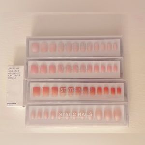 Static Nails Reusable Pop-On Manicures | Brand New | 4 Full Sets Shades of Pink
